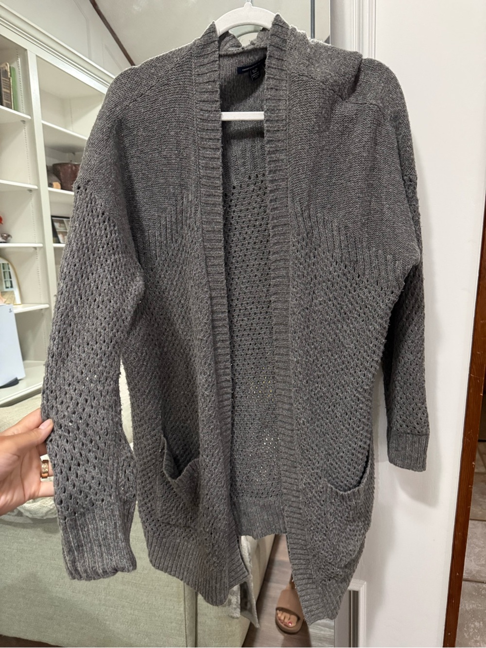 American eagle Gray Knit Cardigan Sweater